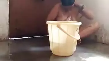 Indian Wife Bathing