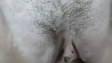 Slowly fucking my stepmom's hairy pussy. Homemade porn. She has a tight and wet butterfly pussy