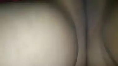 Hubby playing with wifes clean shaved pussy