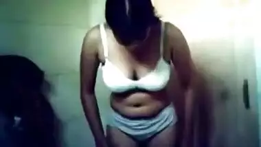 College teen stripping naked in the bathroom