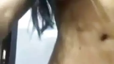 Desi girl is already naked flaunting boobies and hairy pussy
