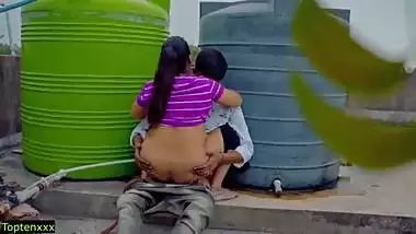 Hindi real Hot Sex at roof! Plz Don't Cum Inside pussy