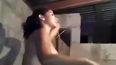 cute indian girl naked bathing