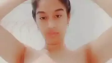 Cute girl making video for lover