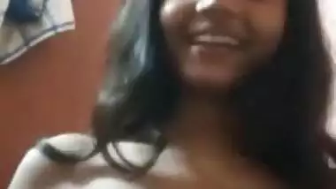 Sexy young teen boob pressing