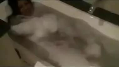 indian wife on honeymoon in bath tub