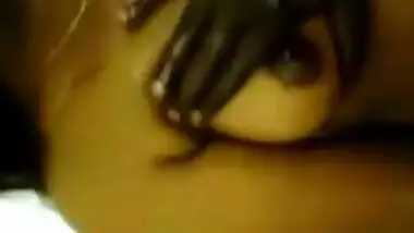 Indian aunty getting an boob massage with oil