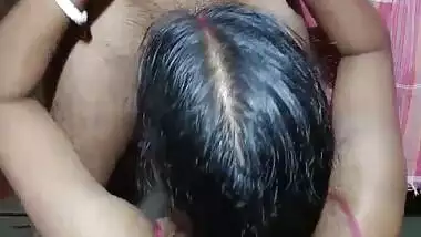 Slim Desi bhabhi gets on the knees to suck uncut XXX pecker well