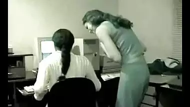 Desi Indian porn clip of lesbian office girls doing fun
