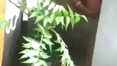 Boy sneakily films how Indian neighbor washes XXX assets outdoors after sex