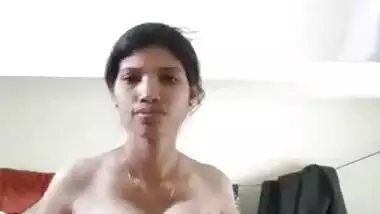 Naughty big tits girl teasing selfie MMS video