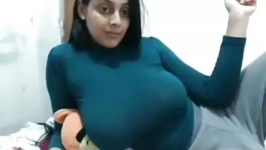 Busty Indian Cam Girl Plays with Herself on Webcam