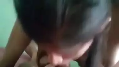 Beautiful Indian college girl tasting dick of her BF