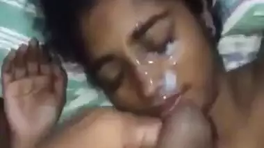 Tamil girl facialed with hot cum