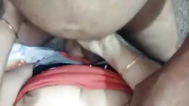 Horny Indian Wife Blowjob and boob pressing