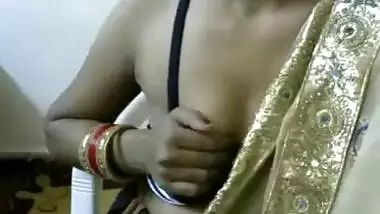 indian girl playing with her boobs