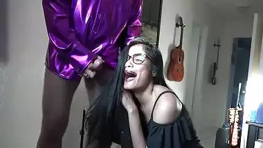 indian teen taking white cum on her hairs