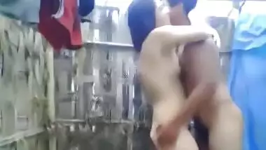Assamese couple fuck passionately in an open bathroom