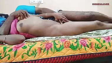 Male in a black mask uses fingers to prepare Desi for XXX action
