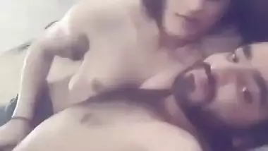 Beautiful Desi girl with perky XXX tits makes out with bearded BF