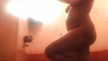 Tamil mom caught by step son shower mms