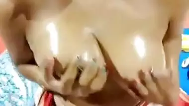 Tamil Aunty Playing with Huge Boobs