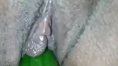 horny desi wife masturbate with green cucumber