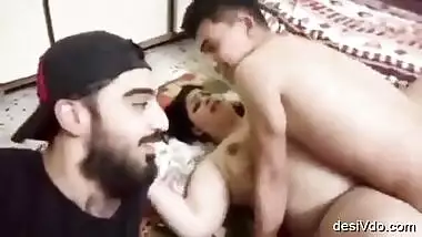 Awesome desi chubby aunty moaning hot in threesome