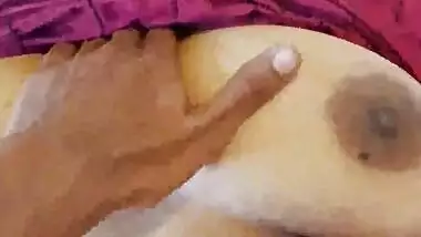 Sexy Desi Wife Boobs pressing by Hubby