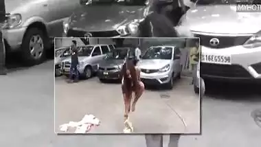 Hot Telugu actress Sri Reddy stripping in public