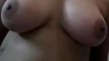 Desi girl show her big boob selfie video 3