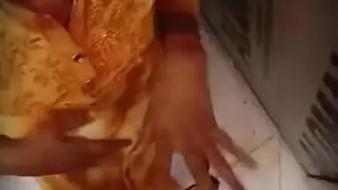 Indian prostitute giving blowjob to her customer