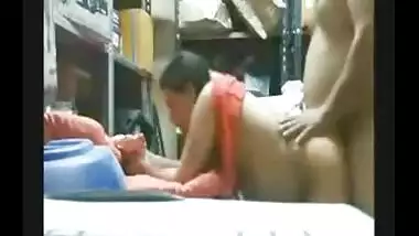 Desi mms of a lewd boss fucking his older employee in store room
