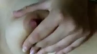 Desi beauty sucking own boob