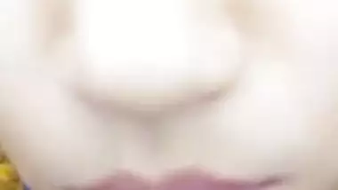 Wet pussy GF masturbating during video call sex
