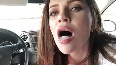 She gave her first blowjob in the car