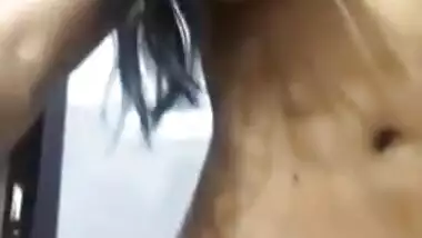 Well-shaped sexy Indian teen reveals big boobs and teases hairy twat