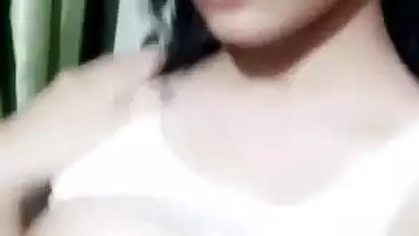 Slim maal boobs show on a video call with lover