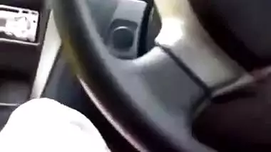 Aunty Sucking cock in car & huge boobs pressed