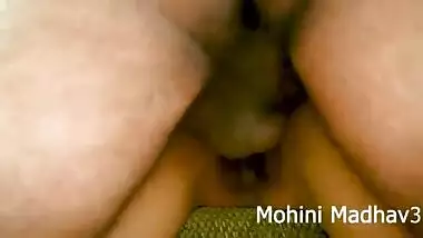 Indian Aunty behaves like a man and fuck him hard in red dress with hindi sex talks