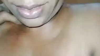 Big boobs girl licking ass hole