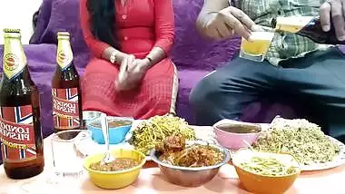 Friend invites the Desi girl to drink some beer and drills XXX cave