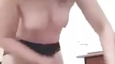 Beautiful girl show her big boob selfie cam video