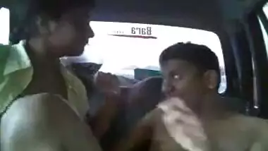 Kinky Indian couple fucking inside the car.
