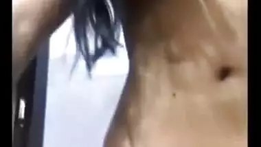XXX Indian girl with natural tits touches pussy thinking about sex