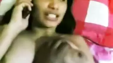 Bengali bhabhi talking to hubby while fucking boyfriend