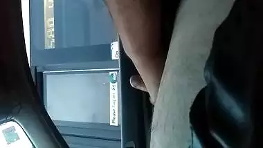 wanking my uncut cock for indian lady on bus