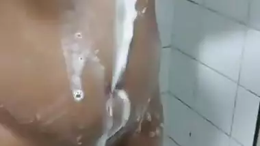 Indian girl friend bathing
