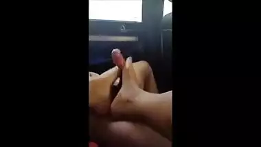 Footjob in backseat(two cumshots)