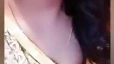 Hot clevage show while video chat